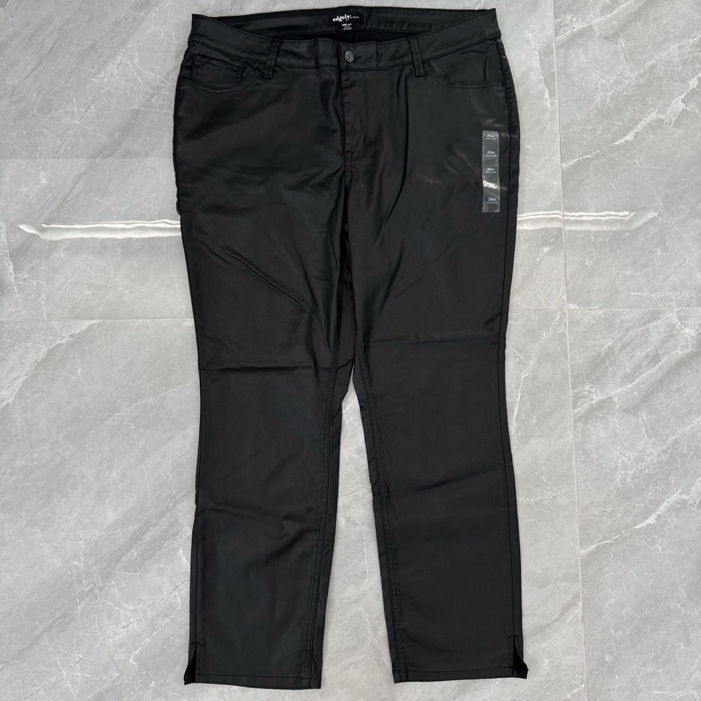 NWOT Women’s Edgely By Maurices High Rise Slim Faux Leather Pants Plus Size 20W